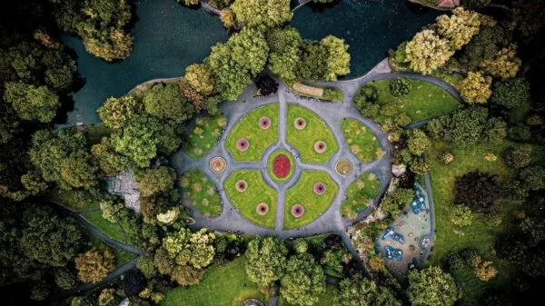 St. Stephen's Green aerial view